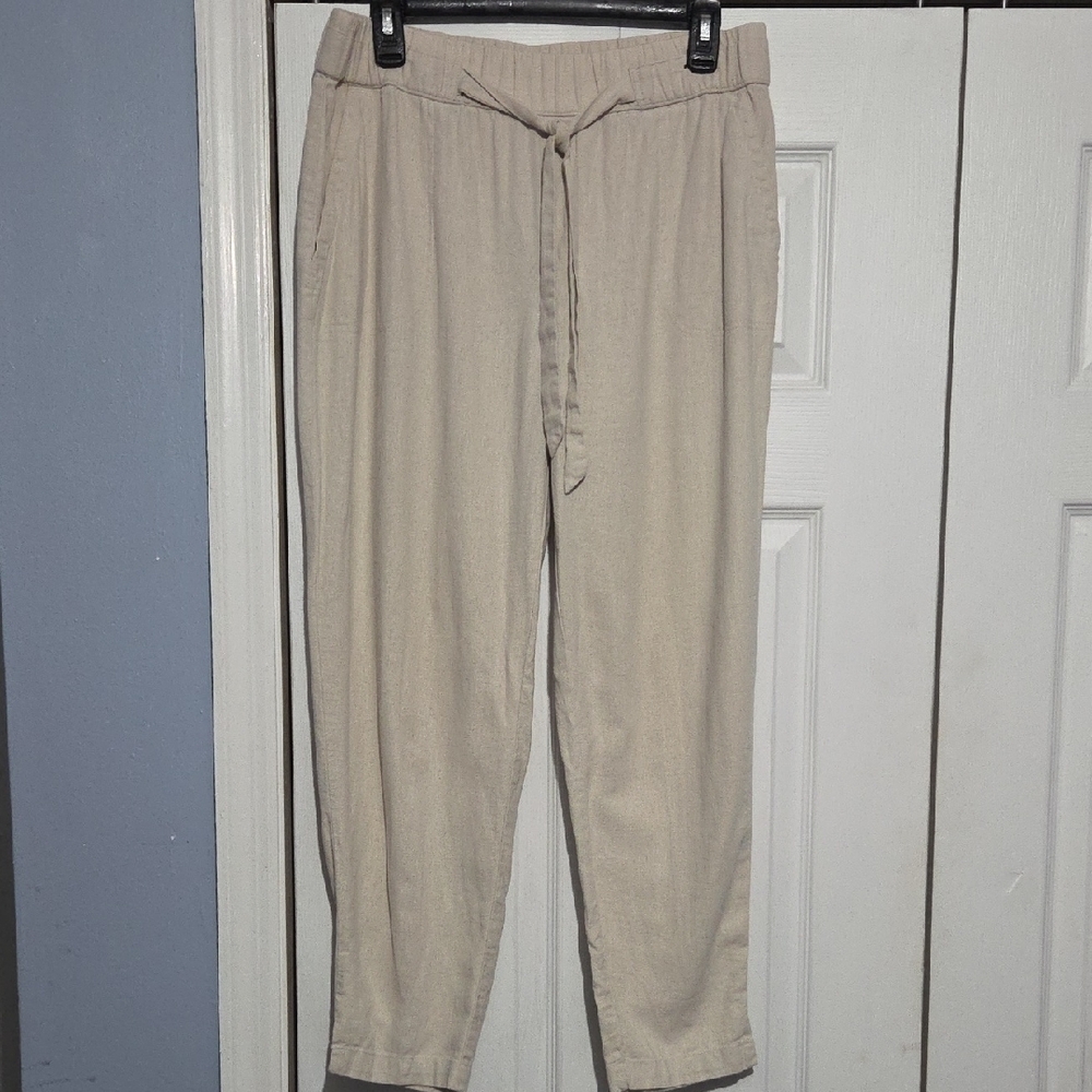 Land 'N Sea Linen Blend  Cream Pants